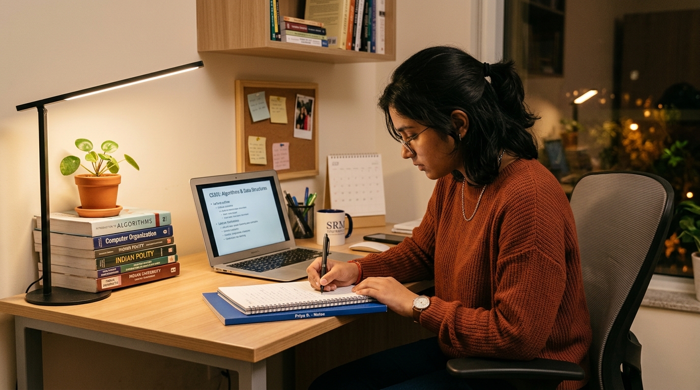Student studying effectively